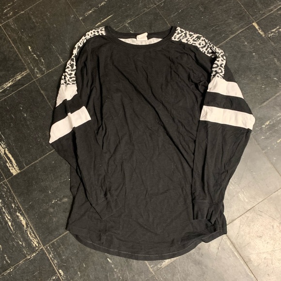 PINK Victoria's Secret Tops - Pink VS Black Leopard Long Sleeve T-shirt